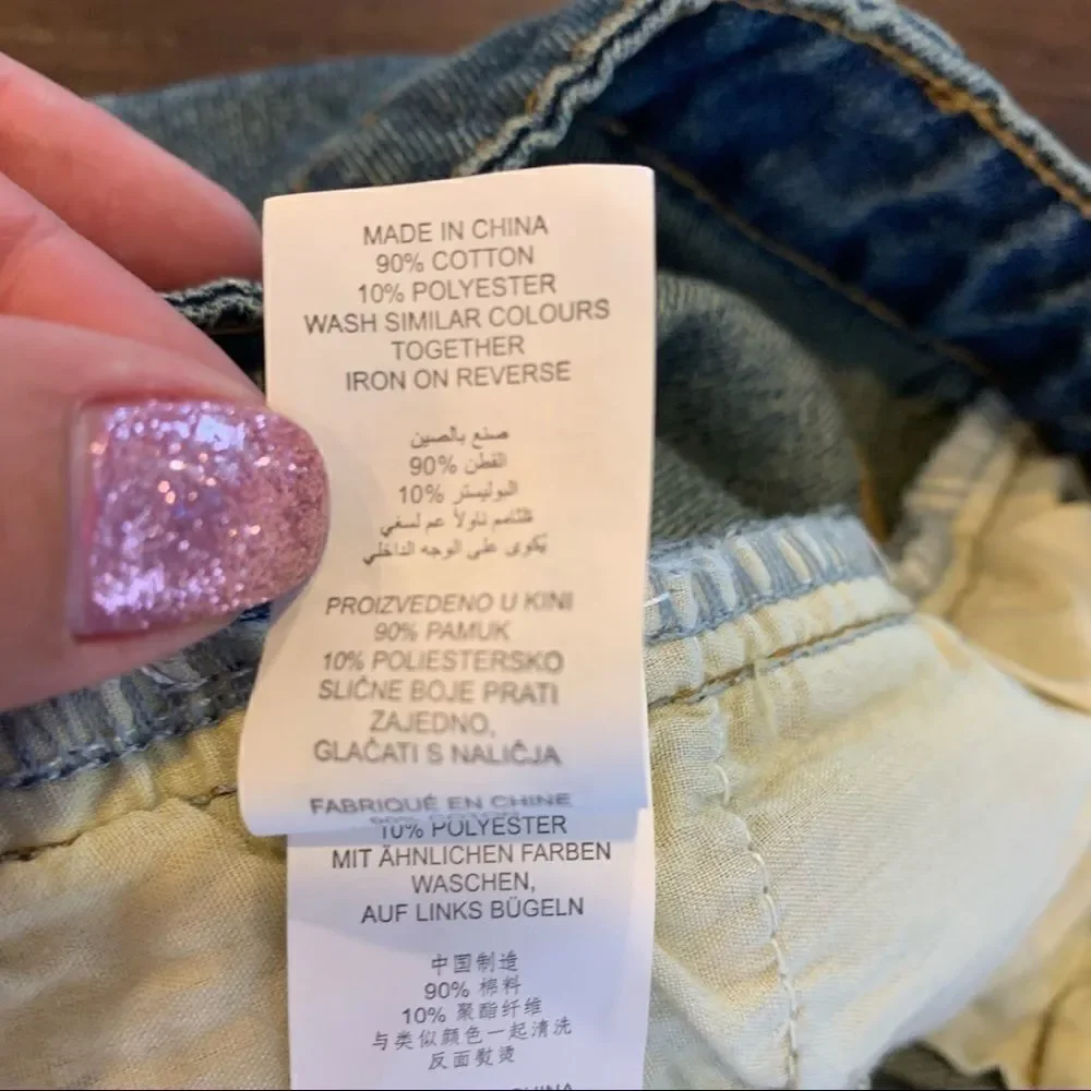 Missguided Ripped Aline Jean Skirt Raw Hem Size 4